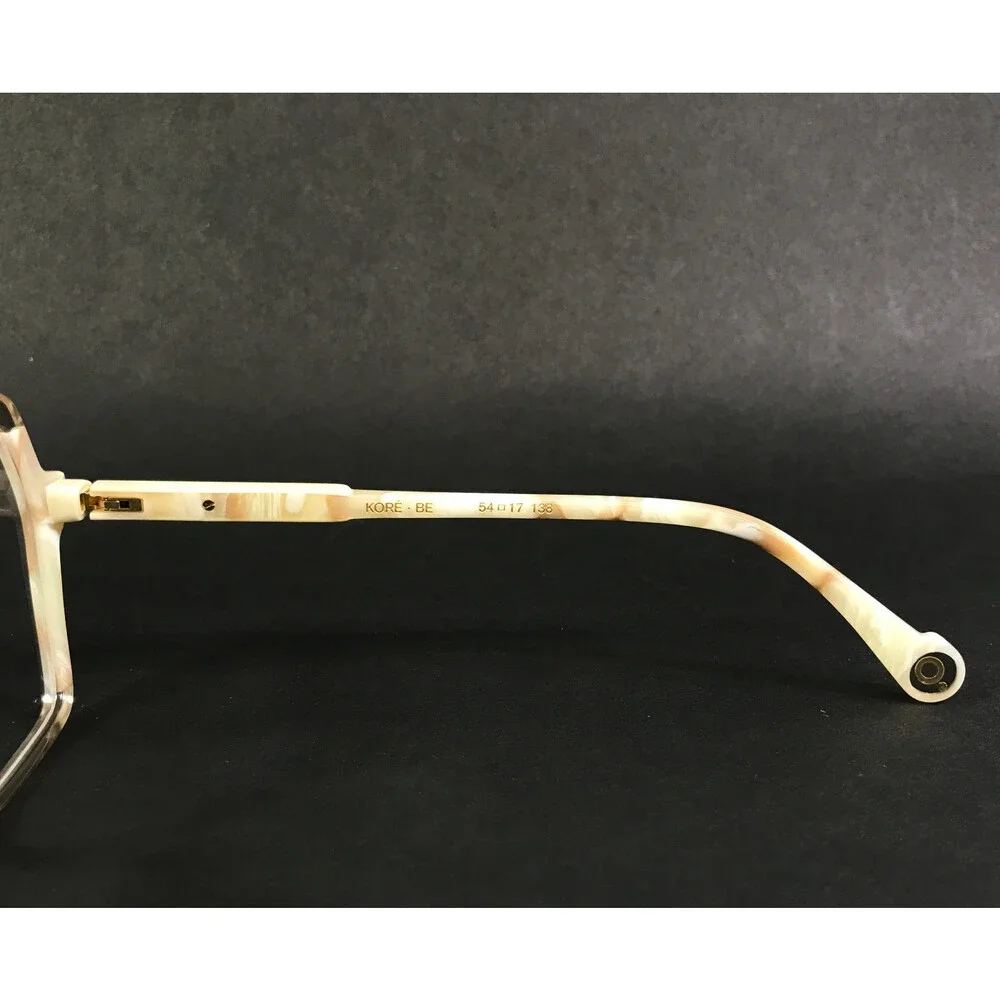 Etnia Barcelona Eyeglasses Frames KORE BE Clear Beige Marble Hexagon 54-17-138